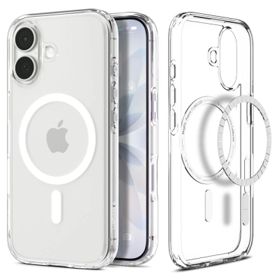 Maskë telefoni Spigen Ultra Hybrid MagSafe për iPhone 17, e fortë, transparente, e bardhë
