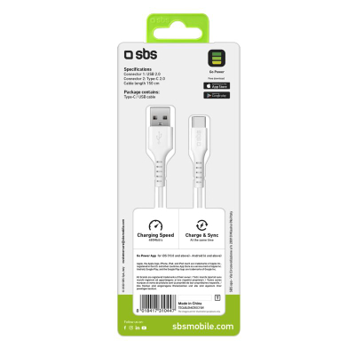 Kabllo USB SBS Mobile JAB-7488964, USB-A me USB-C, 1.5m, e bardhë