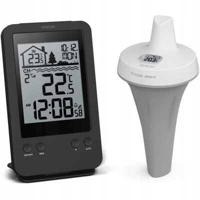 Stacion për matjen e pishinës Sencor SWS 6900 POOL, sensor pa tel, ekran LCD 4.1"