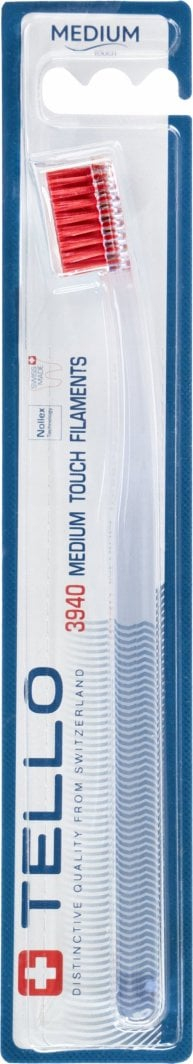 Четка за заби Tello 3940 Medium, влакна Nollex, проѕирна