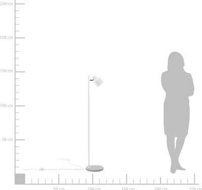Llambë dyshemeje metalike, 149 cm, bazë betoni, e bardhë