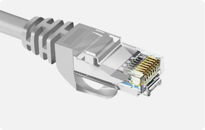 ZOY Ethernet Кабел Cat. 6a UTP CCA, 0.25 m, Gray