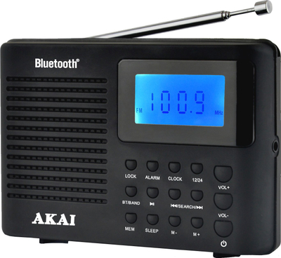 Radio portative AKAI APR-400, AM/FM, Bluetooth 5.0, e zezë