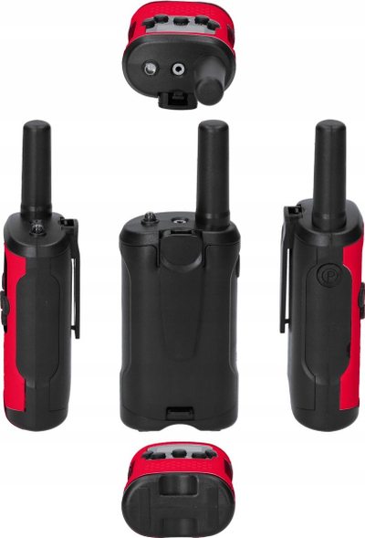 Set me Walkie Talkie për kalamaj Alecto FR115RD, rreze deri nja 7 km, set me 2 copë, i kuq e zi