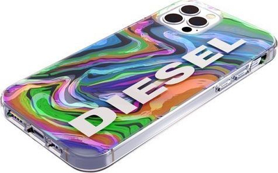 Këllëf telefoni Diesel Clear Case Digital Holographic AOP për iPhone 12 / 12 Pro, transparent, holografik