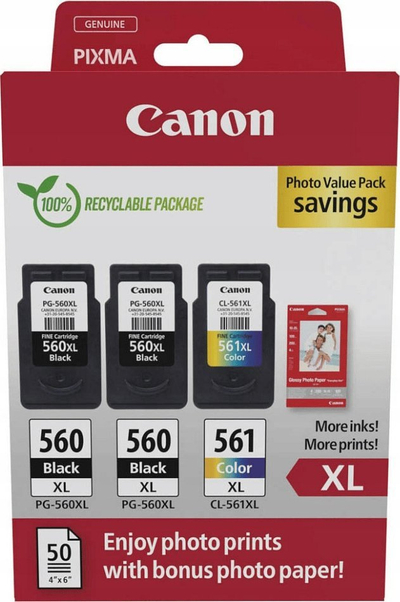 Kartutx bojë Canon PG-560XL x2 CL-561XL, set 3 copë, për Canon Pixma TS535x TS545x TS745x