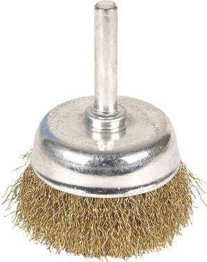 Furçë fundore Wolfcraft END BRUSH 50mm, tel bronzi, bisht standard, e artë