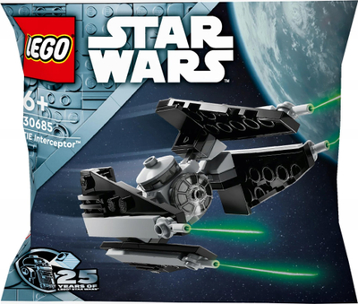 Set lodrash LEGO Star Wars TIE Interceptor 30685, mini ndërtim, polybag, gri me të zezë