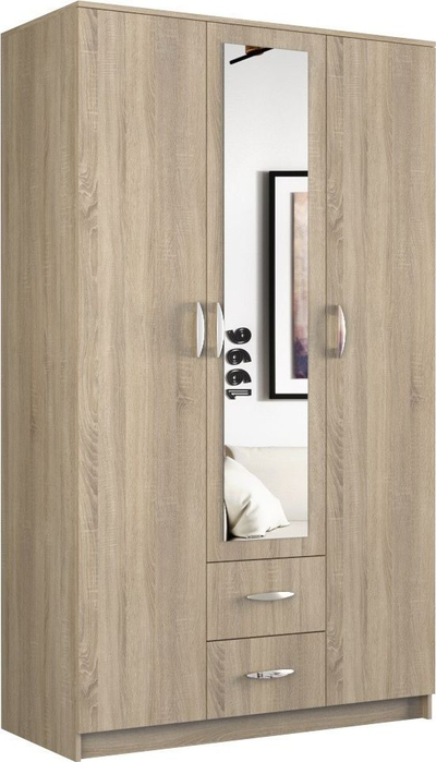 Dolap garderobe Topeshop ROMANA MIRROR, 120cm, me pasqyrë, lis Sonoma
