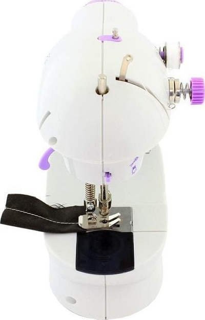 Makineri qepëse mini AG330A, 2 shpejtësi, pedal këmbë, e bardhë vjollcë