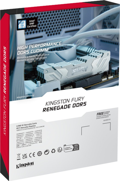 Memorie RAM Kingston FURY Renegade, 24GB DDR5, 8400MT/s, e bardhë