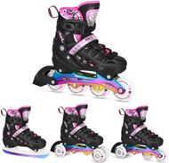 Patina 4 në 1 Nils Extreme NH10905, LED Rainbow, rregullim 39-42, rozë