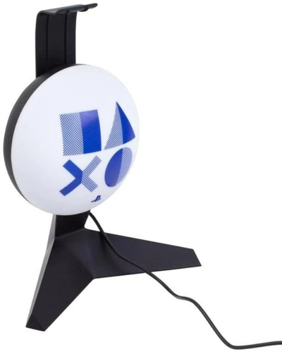 Mbajtëse kufjesh me dritë Paladone Head Light PP8962PSV3, USB, dizajn PlayStation, e bardhë