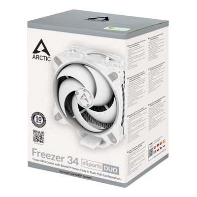 Ftohës CPU Arctic Freezer 34 eSports DUO, ajror, Intel AMD, bardh dhe gri