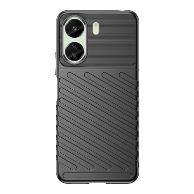 Mbrojtëse telefoni Armored Thunder për Xiaomi Redmi 13C, TPU, antirrëshqitëse, e zezë