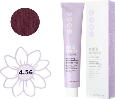 Ngjyrë flokësh Milk Shake Creative 4.564MR, kafe e mesme mahagon e kuqe, 100 ml