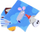 Puzzle për dysheme Orchard Toys Countryside Animals, 9 copa, blu jeshile