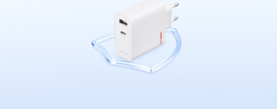Karikues muri OnePlus SUPERVOOC 80W Dual Ports GaN, USB A dhe USB C, i bardhë