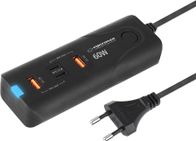 Karikues muri Esperanza EZC109, 60W, 4 dalje USB A USB C, i zi