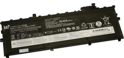 Bateri laptopi BTI për Lenovo ThinkPad X1 Carbon 5, Li-Ion, 57Wh, e zezë
