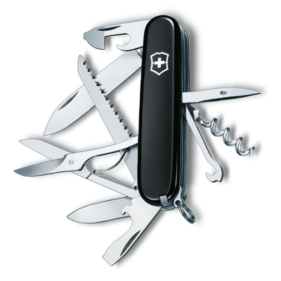 Thika e ushtrisë zvicerane Victorinox HUNTSMAN, e zezë, kuti e palosshme