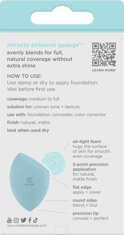 Sfungjer makijazhi Real Techniques Miracle Airblend, profesional, ngjyrë portokalli