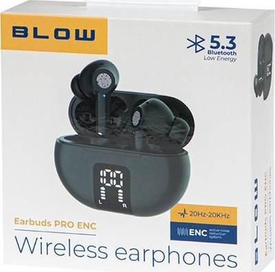 Kufje wireless Blow Earbuds Pro ENC, in ear, me kuti karikimi, të zeza