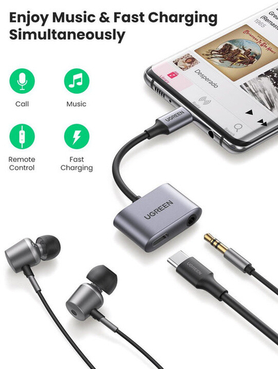 Përshtatës UGREEN USB-C - jack + burim energjie