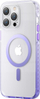 Маса за телефон Kingxbar PQY Ice Crystal MagSafe за iPhone 14, флексибилен TPU, транспарентна, во виолетова нијанса