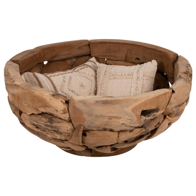 Tavolinë e rrumbullakët për kafe rrënjë teak Φ100×43.5 cm (HM4279)