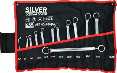 Set çelësa unazorë të përthyer Silver S10996, 12 copë, CrV, argjendtë