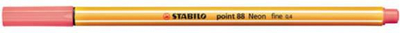 Стило пенкало финелинер Стабило Поинт 88 88/040, тенок врв, неон црвена боја, сет p10