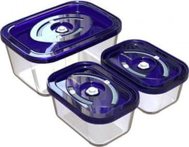 Set ena qelqi me vakum Guzzanti GZ 3061, 3 copë, 500 ml dhe 1500 ml, kapak blu
