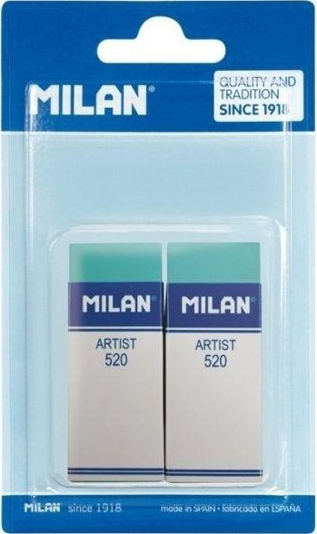 Goma fshirëse Milan 520, set me 2 copa, plastike PVC