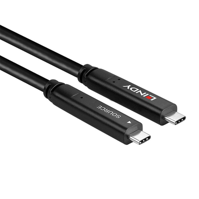 Kabllo USB Lindy USB C në USB C, 10 m, USB 3.2 Gen 1, e zezë