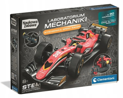 Set ndërtimi Clementoni Mechanics Laboratory Speed Racer, mbi 90 pjesë, STEM, i kuq
