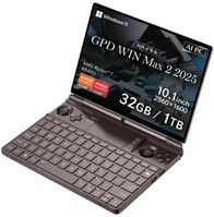 Laptopi GPD WIN Max 2 2025, Ryzen 7 8840U, 32GB, 1TB SSD, 10.1" Touchscreen, Radeon 780M, Windows 11, gri
