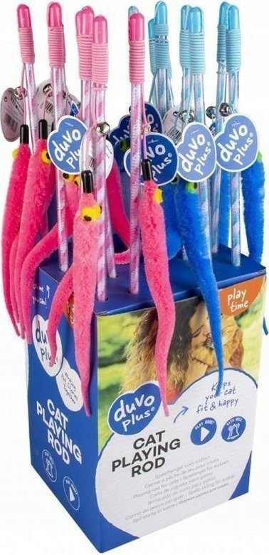 Lodër për mace Duvo+ Fishing Rod Worm, 21cm, plastikë, shumëngjyrëshe