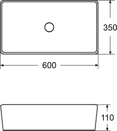 Мијалник над плоча Lavita Pasana Slim LT-2197, 60x35 cm, керамика, бел