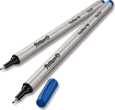 Set stilolapsash fineliner Herlitz Pelikan Fineliner 96, me majë të hollë, 10 copë, blu