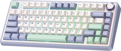 Механичка безжична тастатура AULA F75, 75%, RGB, hot swappable, црна