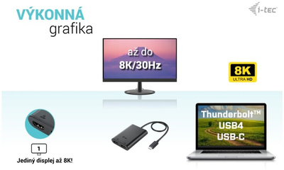 Konvertues I-tec USB-C Dual 4K/60Hz (single 8K/30Hz) HDMI Video Adapter