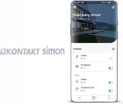 Kontrollues i zgjuar Kontakt Simon 54 GO Button, WiFi, 230V, i zi mat