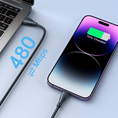 Kabllo USB Joyroom JYR701, USB A në Lightning, 1.2m, e zezë
