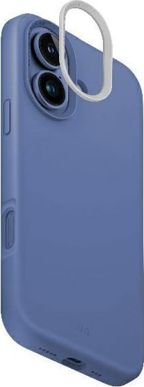 Mbulesë Uniq Lino Hue për iPhone 16 6.1", MagClick, silikon blue perlë