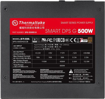 Burim energjie Thermaltake Smart DPS G PS-SPG-0500DPCBEU-B ATX, 500W