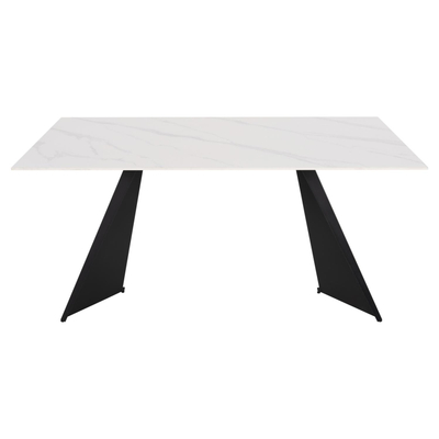 Tavolinë ngrënieje Pose 160×90×76 Hcm (HM9851.01), zezë/ bardhë