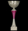 Метална чаша Decorata 9273C, 29.5cm, основа 120mm, сребрена со виолетова
