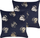 Jastëk dekorativ Beliani GOLDENROD, set 2 copë, velvet, 45x45 cm, i zi