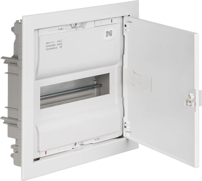 Panel shpërndarës modular Elektro-Plast MSF-U-14, 1x14 module, montim i fshehtë, derë çeliku e bardhë